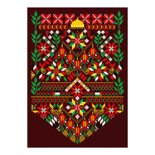 Palestina Tatreez Traditional Embrodery Fototryck