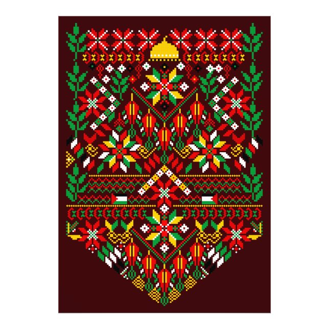 Palestina Tatreez Traditional Embrodery Fototryck (Framsidan)