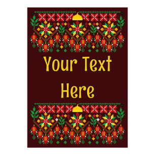 Palestina Tatreez Traditional Embrodery Fototryck