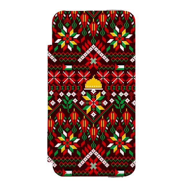 Palestina Tatreez Traditional Embrodery Incipio iPhone Wallet Skal (Folio Framsidan)