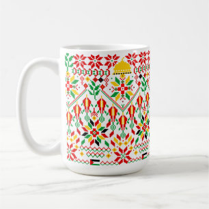 Palestina Tatreez Traditional Embrodery Kaffemugg