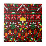 Palestina Tatreez Traditional Embrodery Kakelplatta<br><div class="desc">Tatreez är en form av traditionell palestinsk broderi. Tatreez, som betyder "broderier" på arabiska, används för att hänvisa till det traditionella stil av broderier som praktiseras i palestinska och palestinska diasporasamhällen. Contemporaryn är ofta från 1800-talet. Stil i kor-stygn brodery som kallas fallaḥ i har praktiserats bland arabsamfunden i Medelhavsområdet i...</div>