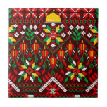Palestina Tatreez Traditional Embrodery Kakelplatta<br><div class="desc">Tatreez är en form av traditionell palestinsk broderi. Tatreez, som betyder "broderier" på arabiska, används för att hänvisa till det traditionella stil av broderier som praktiseras i palestinska och palestinska diasporasamhällen. Contemporaryn är ofta från 1800-talet. Stil i kor-stygn brodery som kallas fallaḥ i har praktiserats bland arabsamfunden i Medelhavsområdet i...</div>