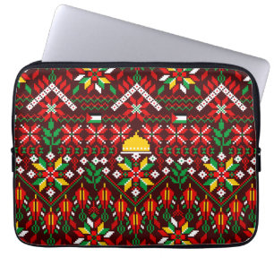 Palestina Tatreez Traditional Embrodery Laptop Fodral