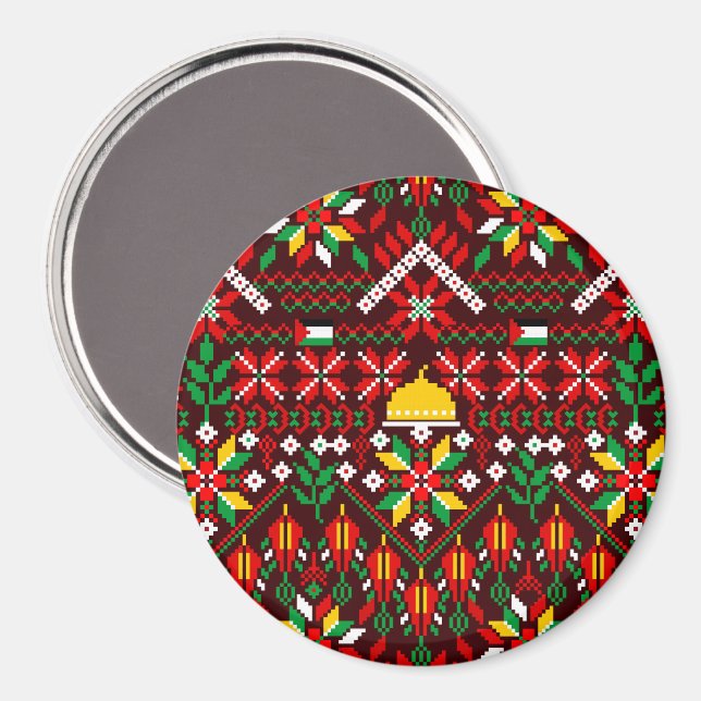 Palestina Tatreez Traditional Embrodery Magnet (Front/Back)