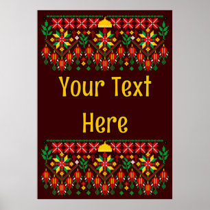 Palestina Tatreez Traditional Embrodery Poster