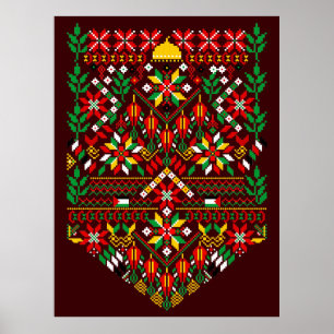 Palestina Tatreez Traditional Embrodery Poster