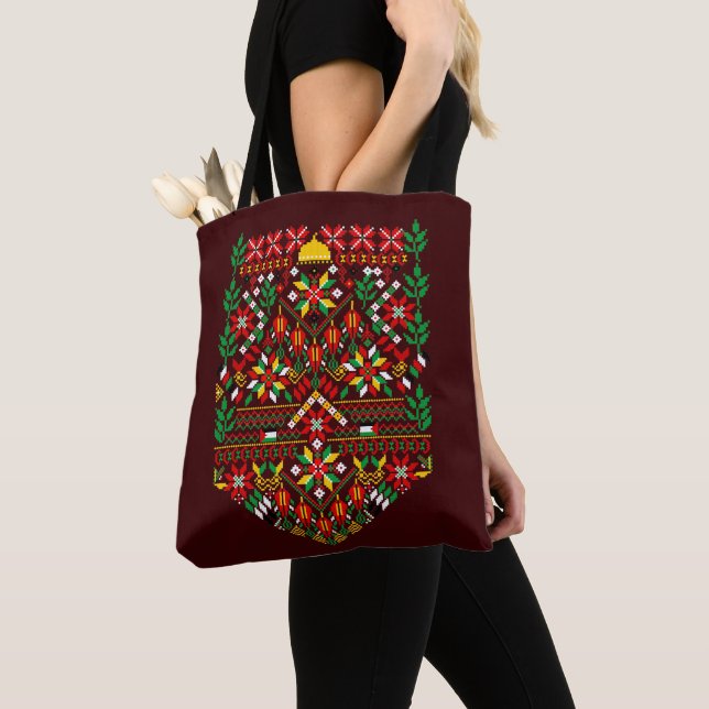 Palestina Tatreez Traditional Embrodery Tygkasse (Närbild)