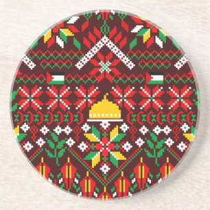Palestina Tatreez Traditional Embrodery Underlägg