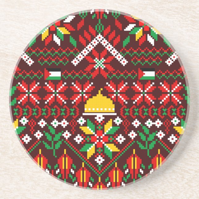 Palestina Tatreez Traditional Embrodery Underlägg (Framsidan)