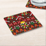Palestina Tatreez Traditional Embrodery Underlägg Papper Kvadrat<br><div class="desc">Tatreez är en form av traditionell palestinsk broderi. Tatreez, som betyder "broderier" på arabiska, används för att hänvisa till det traditionella stil av broderier som praktiseras i palestinska och palestinska diasporasamhällen. Contemporaryn är ofta från 1800-talet. Stil i kor-stygn brodery som kallas fallaḥ i har praktiserats bland arabsamfunden i Medelhavsområdet i...</div>
