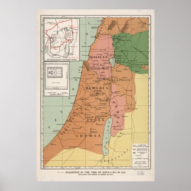 Palestina under Jesus tid, 4 B.C. - 30 A.D. Poster (Framsidan)