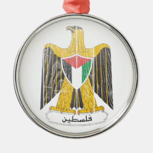 Palestina vapensköld julgransprydnad metall