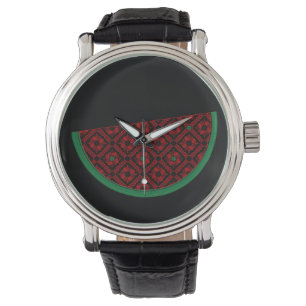 Palestina - vattenmelon Embroidery red tatuering Armbandsur