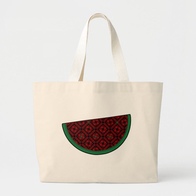 Palestina - vattenmelon Embroidery red tatuering Jumbo Tygkasse (Framsidan)