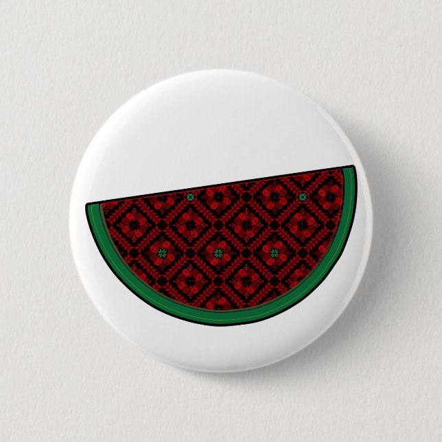Palestina - vattenmelon Embroidery red tatuering Knapp (Framsida)