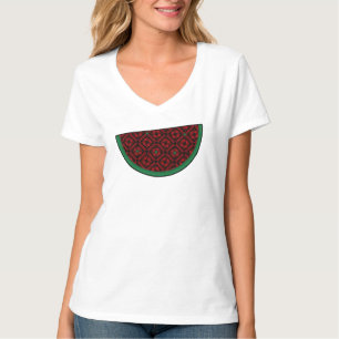 Palestina - vattenmelon Embroidery red tatuering T Shirt
