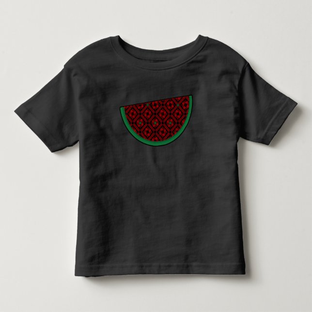 Palestina - vattenmelon Embroidery red tatuering T Shirt (Framsida)