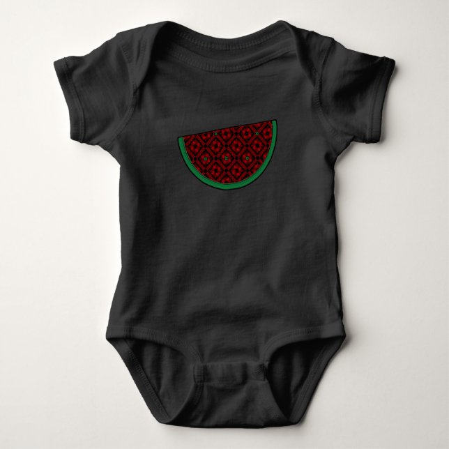 Palestina - vattenmelon Embroidery red tatuering T Shirt (Framsida)