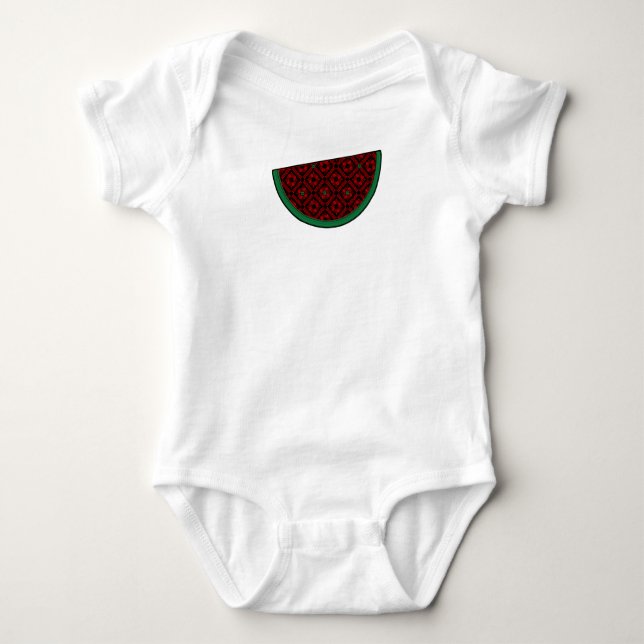 Palestina - vattenmelon Embroidery red tatuering T Shirt (Framsida)