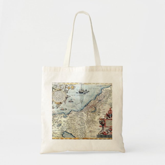 Palestina vintage kartbild tygkasse (Framsidan)