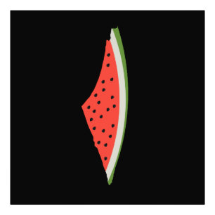 Palestina Watermelon Flagga Karta. Fria palestinie Fototryck