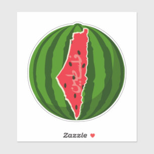 Palestina Watermelon Flagga Karta. Fria palestinie Klistermärken