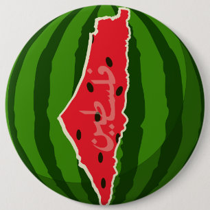 Palestina Watermelon Flagga Karta. Fria palestinie Knapp