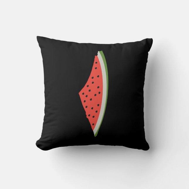 Palestina Watermelon Flagga Karta. Fria palestinie Kudde (Framsida)
