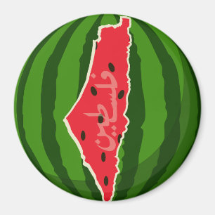 Palestina Watermelon Flagga Karta. Fria palestinie Magnet