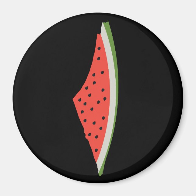 Palestina Watermelon Flagga Karta. Fria palestinie Magnet (Framsidan)