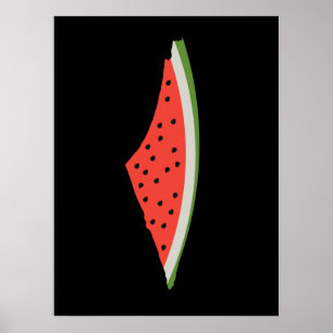 Palestina Watermelon Flagga Karta. Fria palestinie Poster
