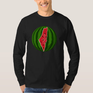 Palestina Watermelon Flagga Karta. Fria palestinie T Shirt