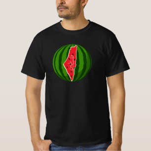 Palestina Watermelon Flagga Karta. Fria palestinie T Shirt