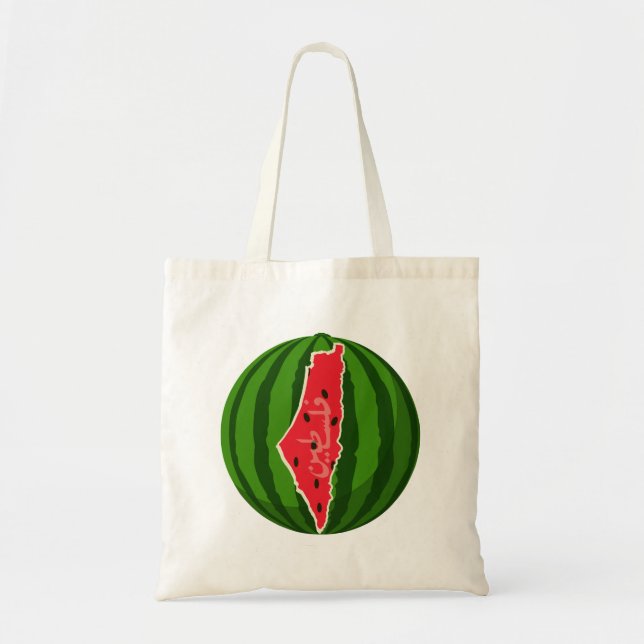 Palestina Watermelon Flagga Karta. Fria palestinie Tygkasse (Framsidan)