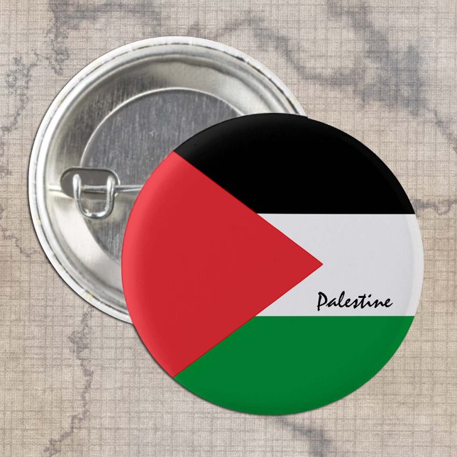 Palestinaknapp, patriotisk palestinsk Flagga Knapp (Skapare uppladdad)