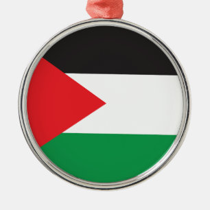 Palestinaknappen, den patriotiska palestinska Flag Julgransprydnad Metall