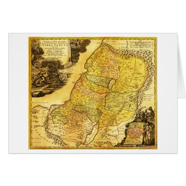 PalestinaPanoramisk kartaPalestina 2 Hälsningskort (Framsidan Horizontal)