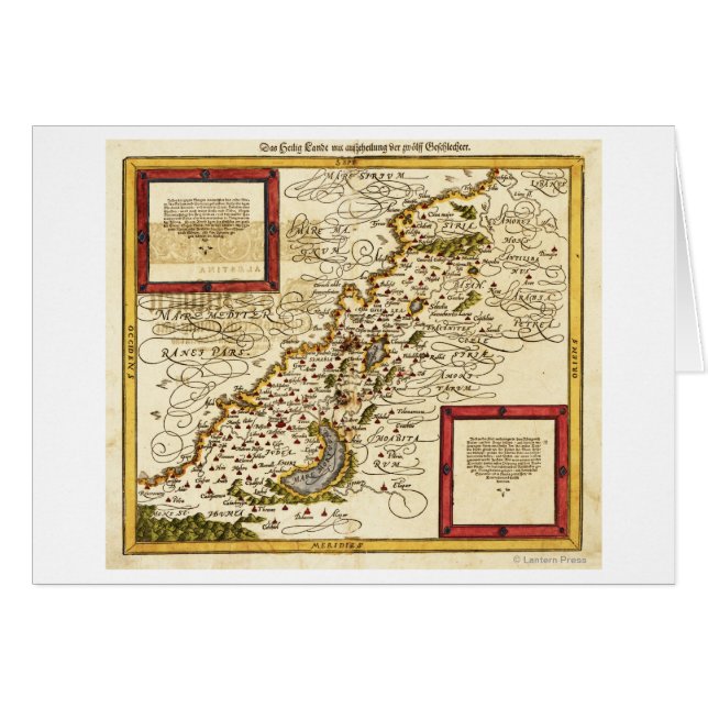 PalestinaPanoramisk kartaPalestina 3 Hälsningskort (Framsidan Horizontal)