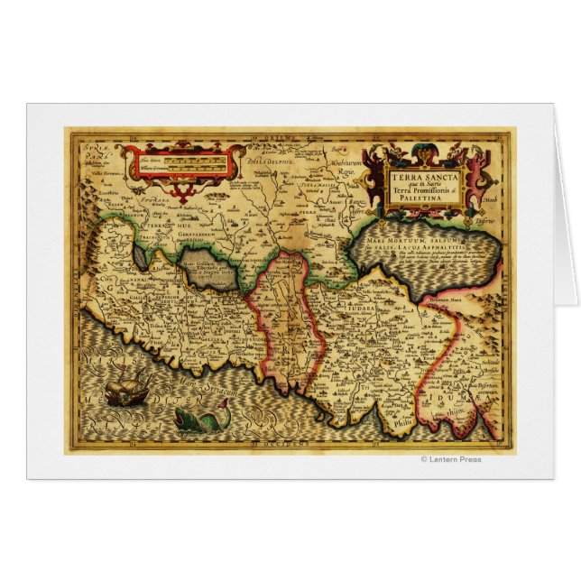 PalestinaPanoramisk kartaPalestina 5 Hälsningskort (Framsidan Horizontal)