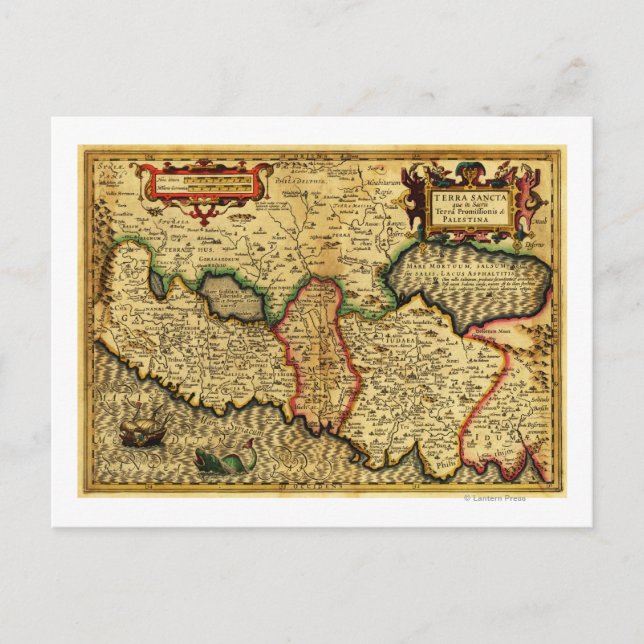 PalestinaPanoramisk kartaPalestina 5 Vykort (Framsida)