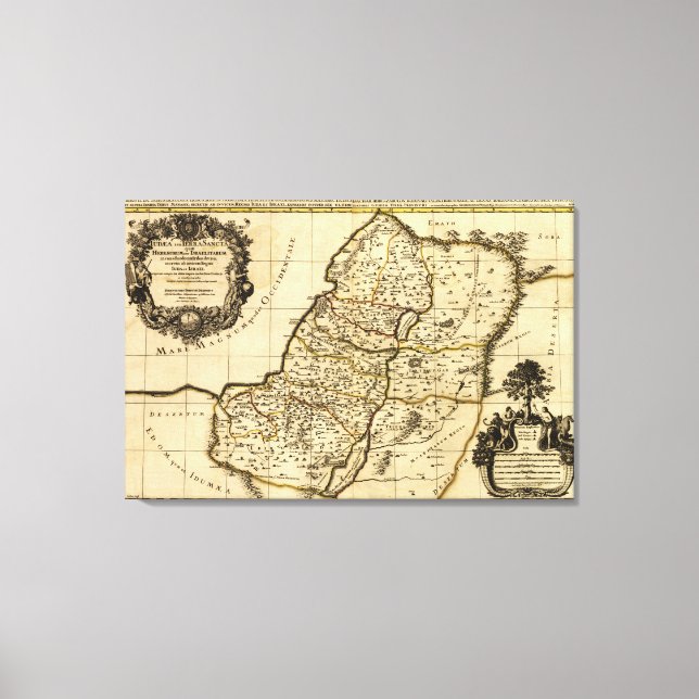 PalestinaPanoramisk kartaPalestina Canvastryck (Framsida)