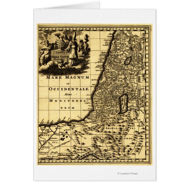 PalestinaPanoramisk kartaPalestina Hälsningskort (Framsidan)