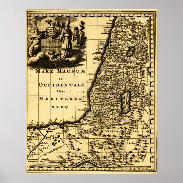 PalestinaPanoramisk kartaPalestina Poster (Framsidan)