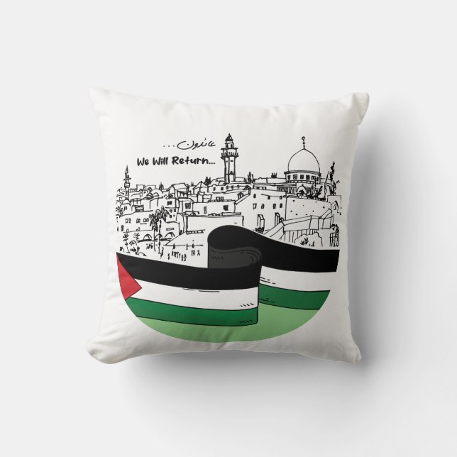 Palestinas arv och hopp: Vi kommer att återvända Kudde (Framsida)