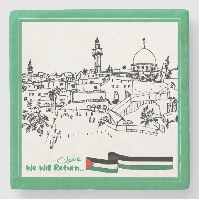 Palestinas arv och hopp: Vi kommer att återvända Stenunderlägg (Framsidan)