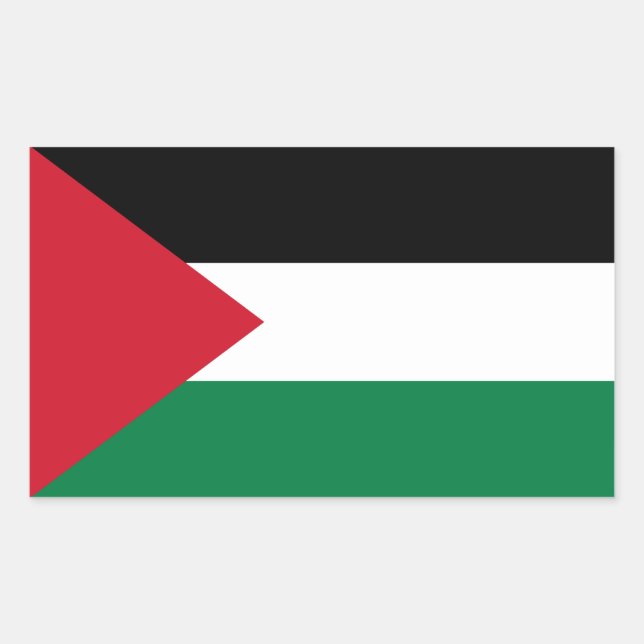Palestinas flagga rektangulärt klistermärke (Framsida)