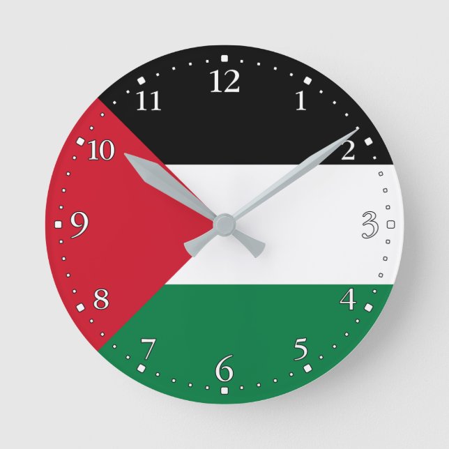Palestinas flagga rund klocka (Framsida)