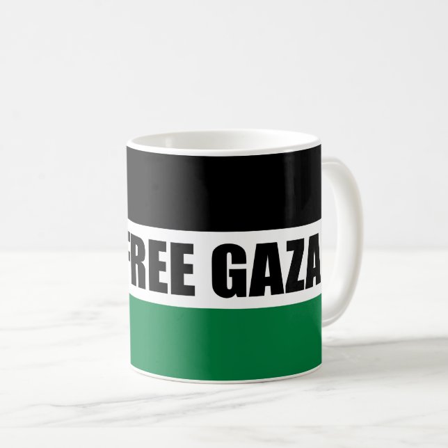 Palestinas flagga, Spara Gaza, fritt Gaza Kaffemugg (Framsida höger)
