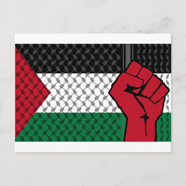 Palestinas flagga, Spara Gaza, fritt Gaza Vykort (Framsida)